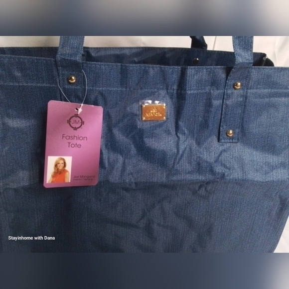 Nwt JM New York BLUE Denim Jean Large Beach / Shopper Tote Shoulder Bag - Picture 2 of 7